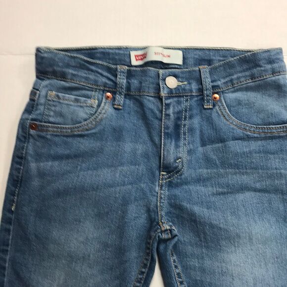 LEVI'S 511 Slim Fit Straight Leg Kids Jeans Sz 12 (26x26) Adjustable Waist Denim - Picture 3 of 12